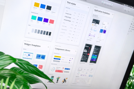 Inzoomad datorskärm med en digital styleguide